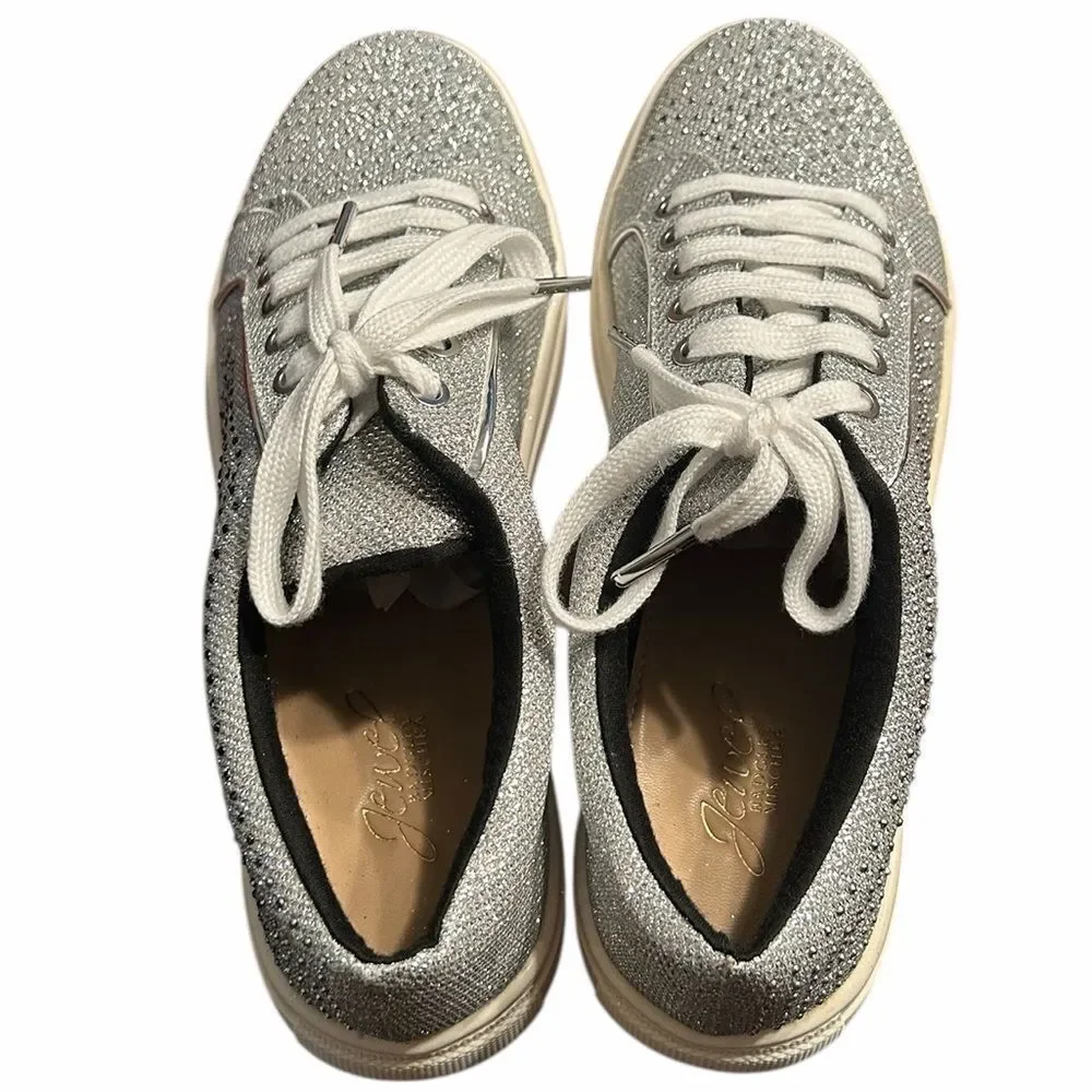Badgley Mischka Crystal Metalic Sneakers(Size 8)